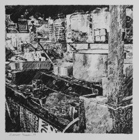 Zameer Hussain, untitled, 10 X 10 Inch, Pen ink on paper, Cityscape Painting -AC-ZAH-024